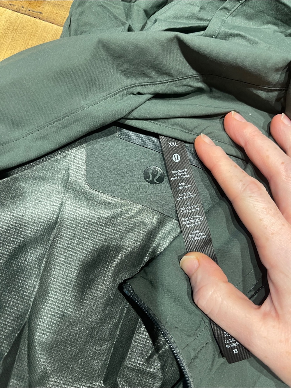 lululemon athletica Men’s Hooded Windbreaker Jacket - Olive Green
